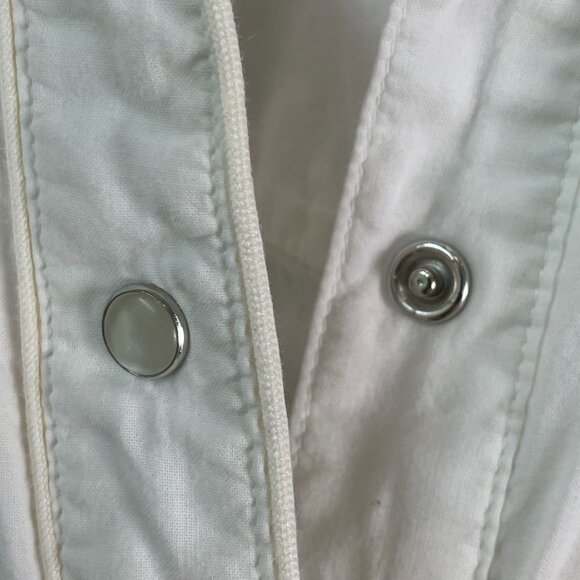James Perse Womens Small White Pearl Snap Shirt Long Sleeve Blouse Western Top - Picture 8 of 11